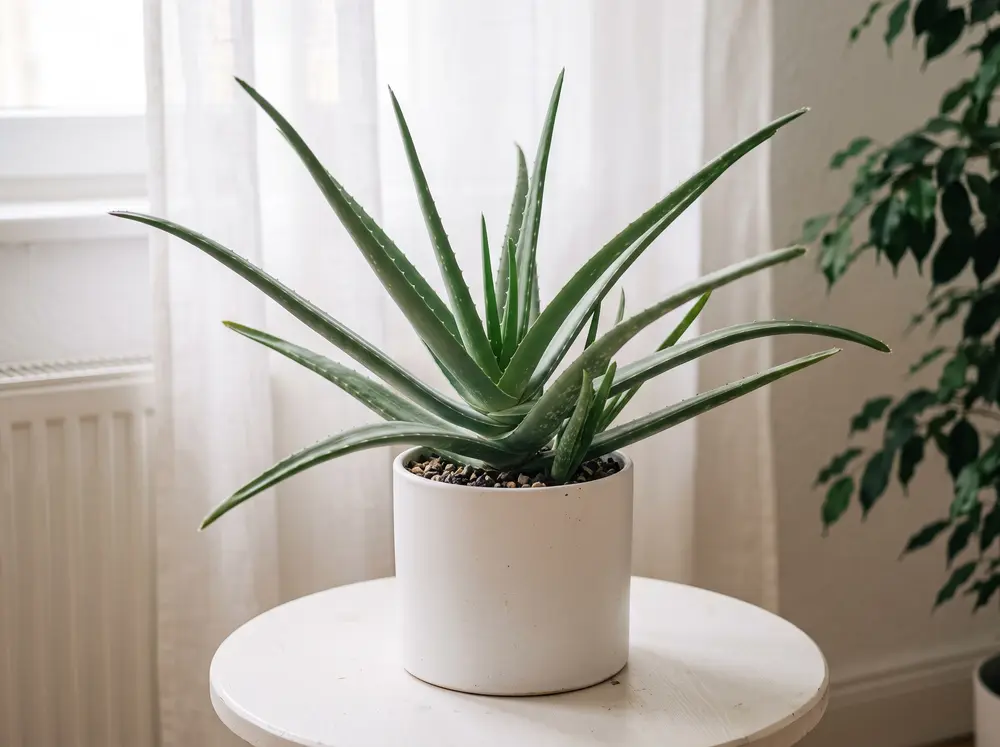 Best desk plants placed beside a laptop for office decor.